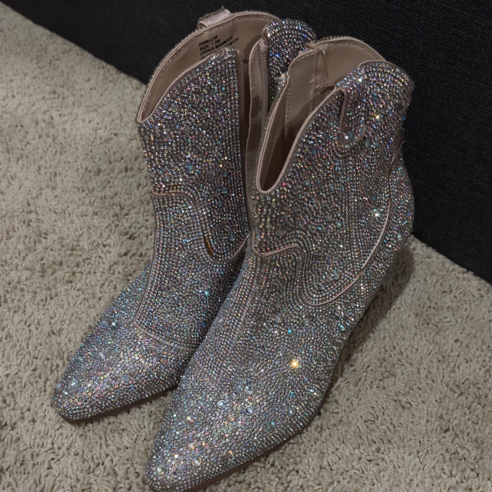 Anthropologie Harlow Rhinestone Booties By Matisse, 7.5. New